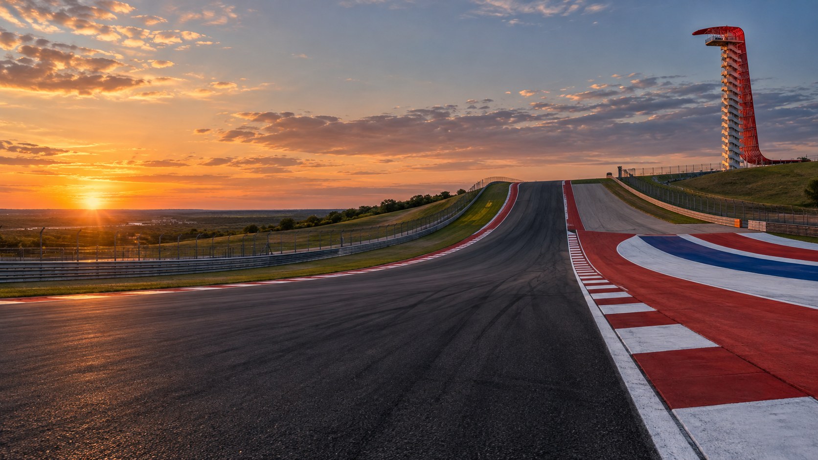 Car-free concept render of Circuit of the Americas and its observation tower